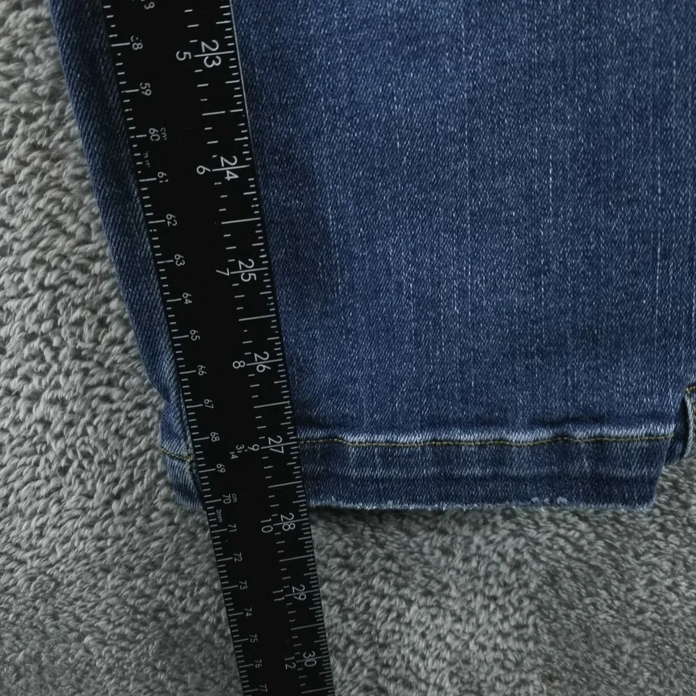 Spanx Jeans Womens S Blue Straight Pull On Shaping Faded Medium Wash‎ Stretch